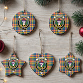 Buchanan Ancient Tartan Crest Christmas Ceramic Ornament